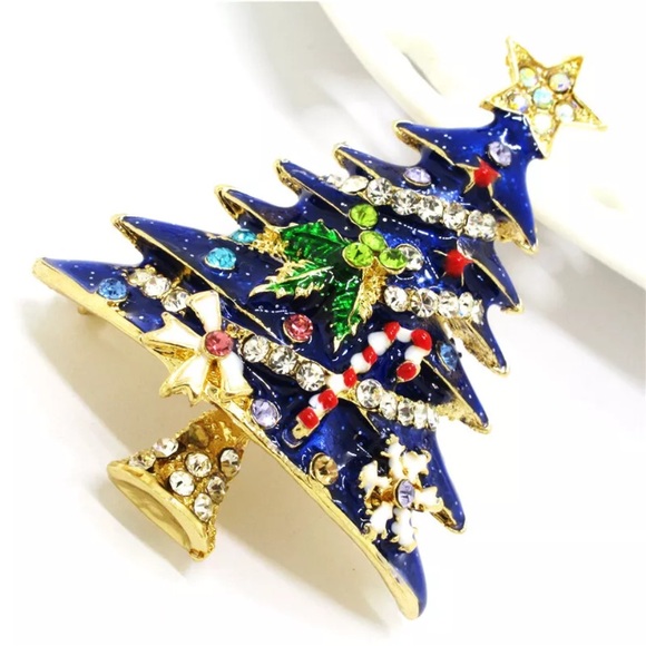 NWT Beautiful Betsy Johnson Christmas Tree Brooch - Picture 4 of 5